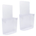 ZC GEL Remote Holder Wall Mount Damage-Free (2 Pack), Clear and Strong Self-adhesive Universal Media Organizer Storage Box for M