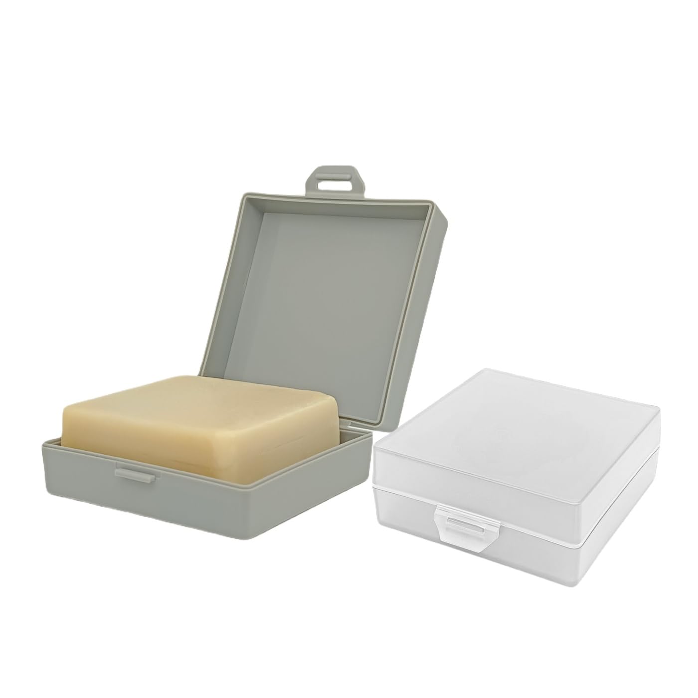 Elimeta Soap Holder 2 Pack, Shower Bar Case Box Fit Dr Squatch, Waterproof Travel Container with Lid, Square Bathroom Soap Dish 