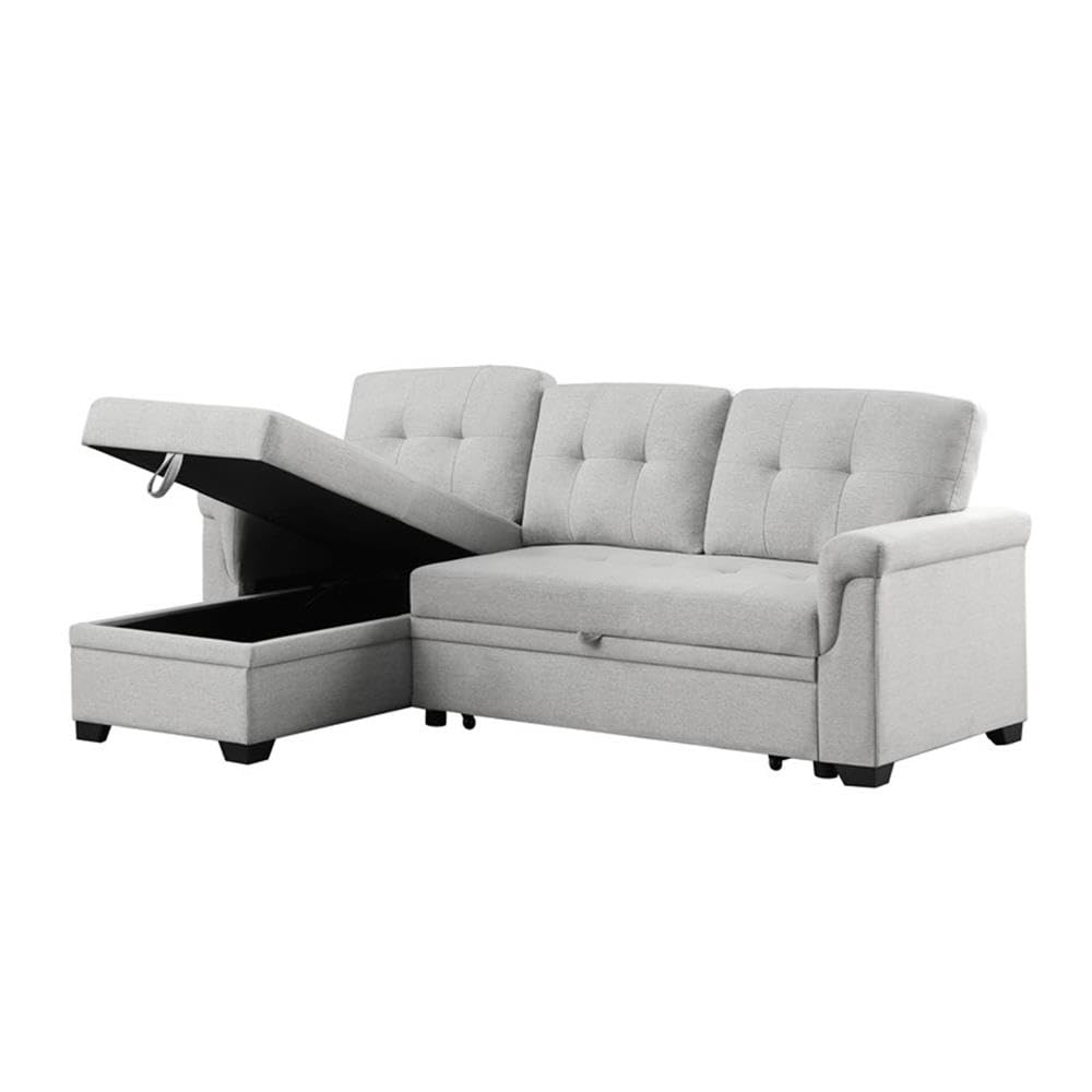 Lilola Home Hunter Reversible Sleeper Sectional Sofa with Storage Chaise