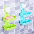 Sajag Multi Purpose Stand Soap Box Suction Cup Holder Rack Bathroom Shower Soap Dish Hanging Tray | Double Layer Soap Holder Sta