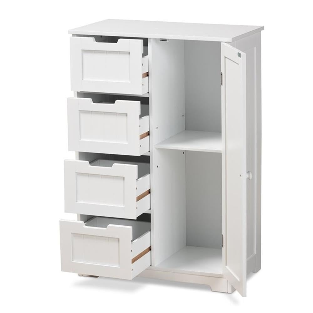 Baxton Studio Bauer 4-Drawer Bathroom Storage Cabinet