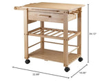 Ergode Julia Kitchen Cart - Sleek & Modern Design, Granite Top, Metal Basket, Removable Tray, Casters, Ample Storage, Black Finish. Dimensions: 22.6' W x 16' D x 34.1' H. (83644-VV)