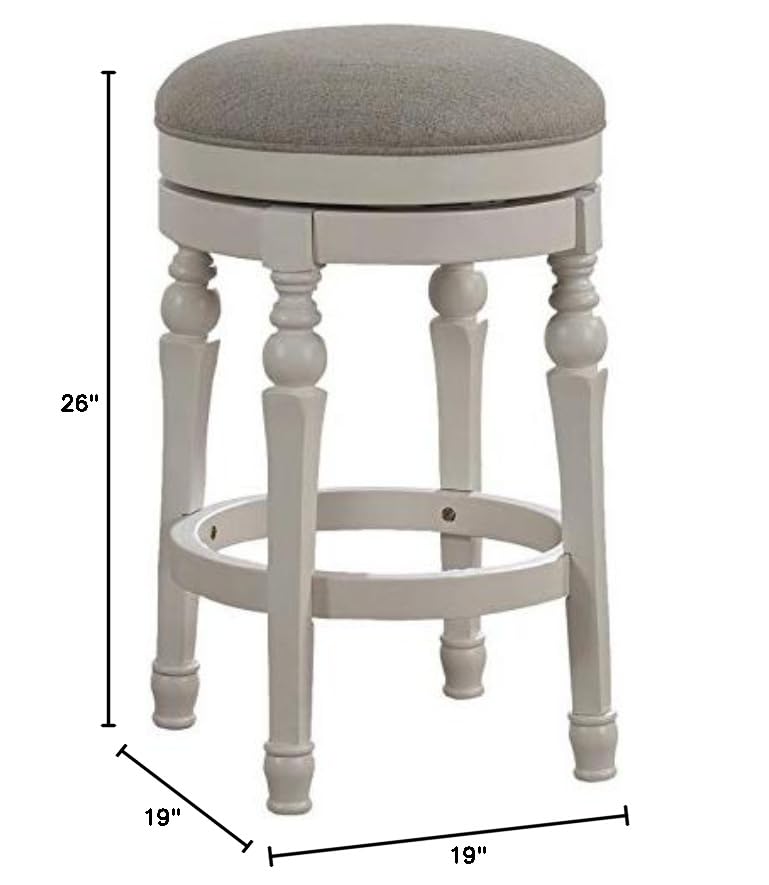 Comfort Pointe Colebrook White Wood Backless Farmhouse Counter Stool