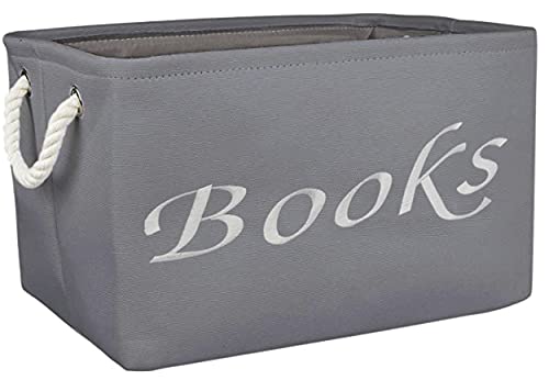 Modern Designs Pro Embroidered Tote Bin - Storage Basket For Nursery - Large Storage Box - Organizing Bedroom, Closet, Classroom (Book Bin)
