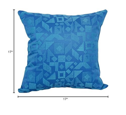 Blazing Needles Square Polyester Jacquard Throw Pillow, 17&quot;, Nina Skippe