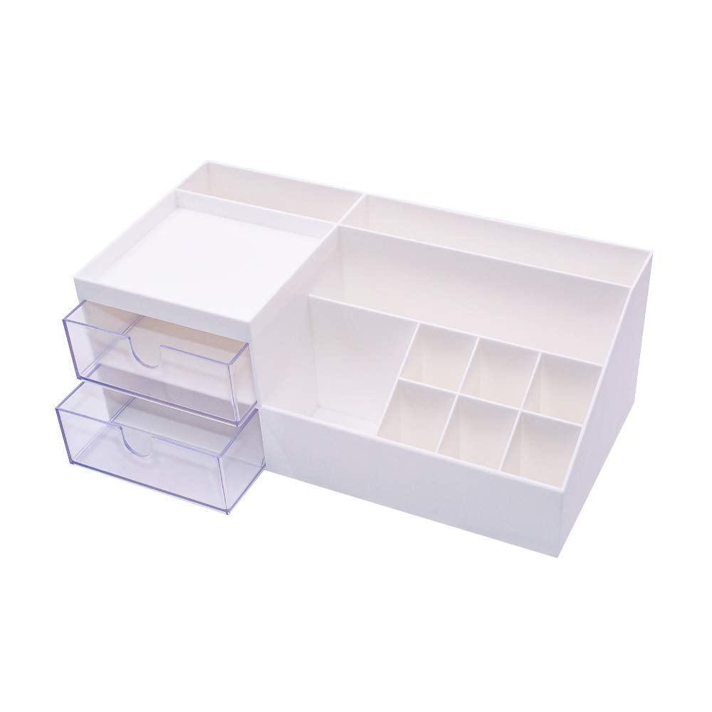 Granvela Desk Organizer Bedside Table Organizer With Drawers For Home And Office/School;Divided Makeup Storage And Display Box
