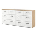 8 Drawer Double Dresser Oak Structure/White