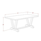 East West Furniture V-Style 40X72 In Dining Table With Wirebrushed Linen White Leg And Linen White Top Finish