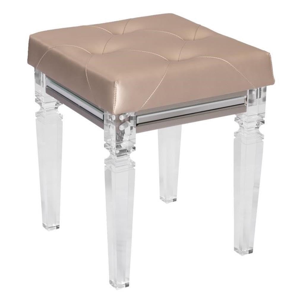 Best Quality Furniture Venetian Vanity Stool Only Only, Champagne