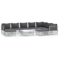 vidaXL 10 Piece Patio Lounge Set - Steel Frame, Comfortable Woven Fabric Sofas with Thick Padded Cushions, Modular Design, Easy-