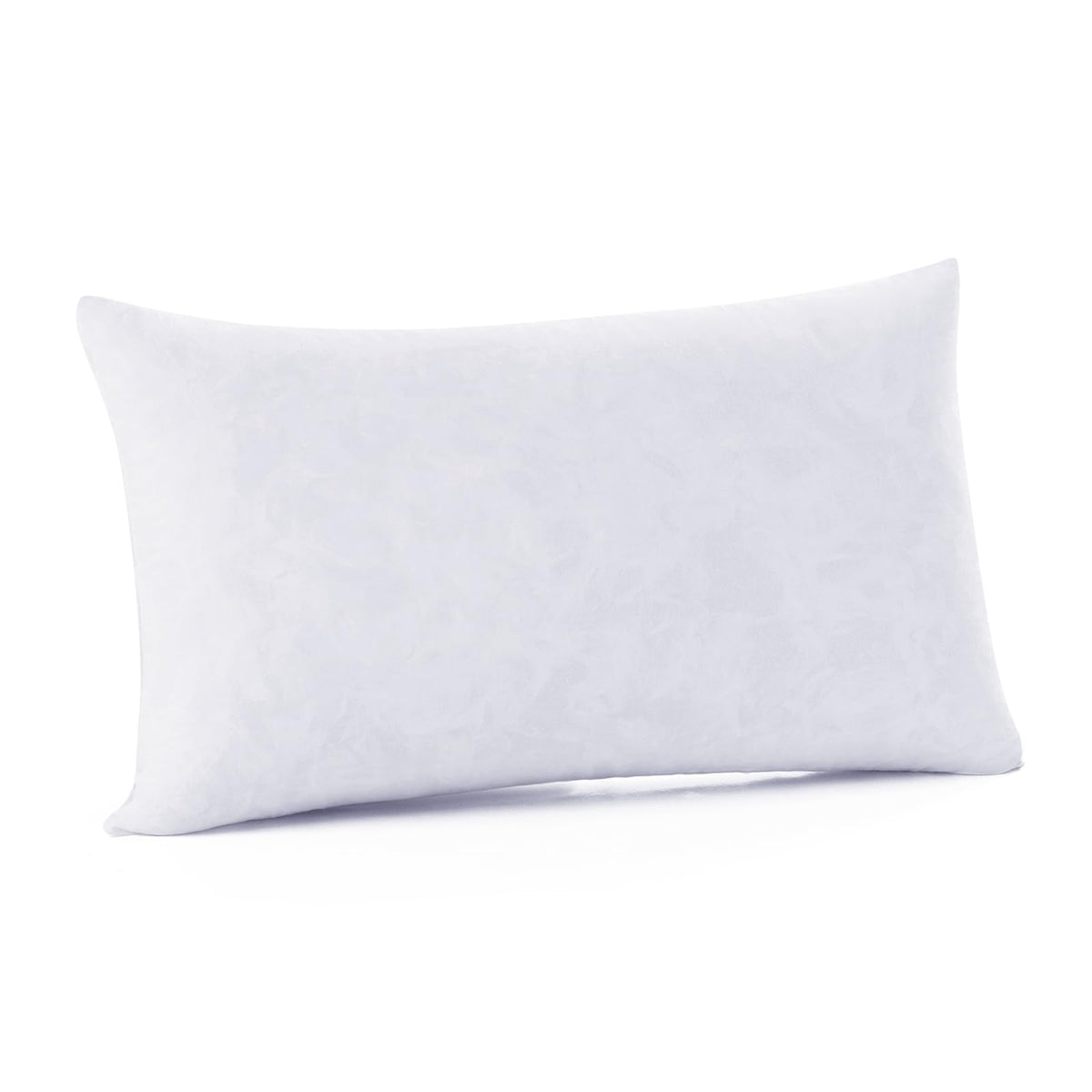 Downcool 100% Cotton Stuffer Throw Pillow Insert, Rectangle Down And Feather Filled Decorative Bed Sofa Insert, 12X20 Inch, Whit