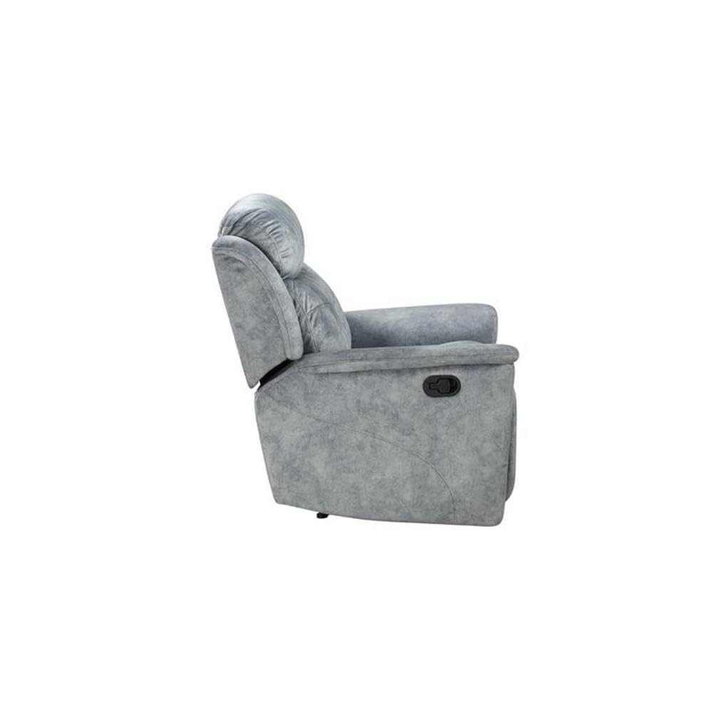 Acme Mariana Fabric Tufted Motion Recliner in Silver Gray
