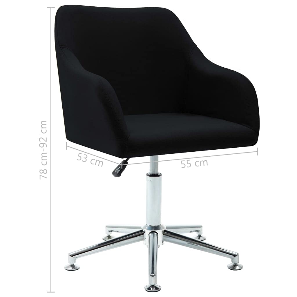 vidaXL Adjustable Swivel Office Chair with Armrests - Ergonomic Design, Comfortable Foam Padding | Black Fabric Upholstery with Steel Legs and Plywood Frame'.