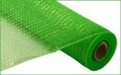 Craig Bachman 21'' Metallic Lime Green Deco Mesh with Lime Green Foil 10yds