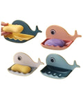 Kenayo Self Draining Double Layer Fish Shape Soap Holder Plastic Waterproof Wall Mounted Soap Dish with Strong Adhesive Bathroom