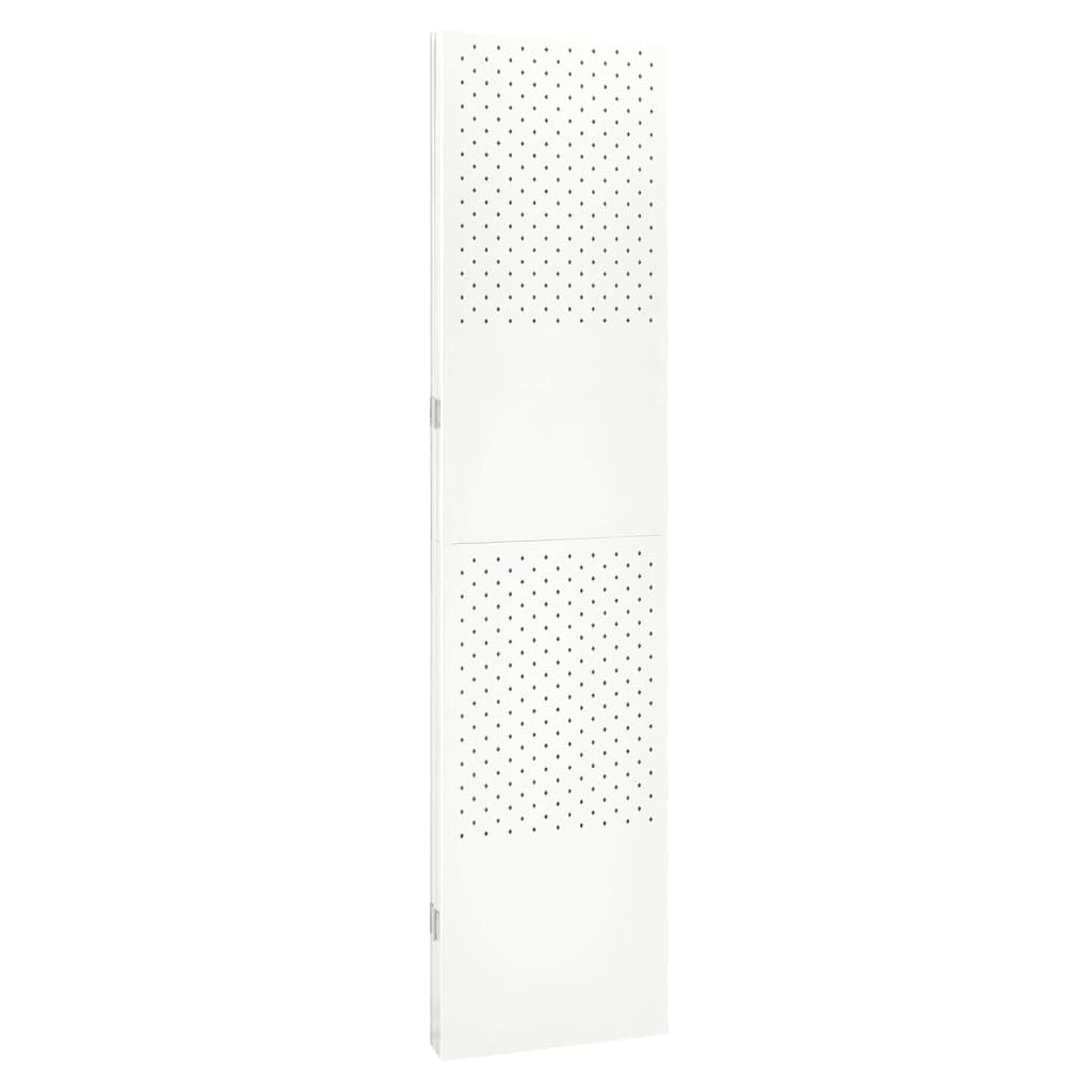 vidaXL 3-Panel Room Divider in White - 47.2"x70.9", Durable Steel Partition Screen with Rubber feet, Versatile for Bedroom, Dining Room & Living Room Decoration