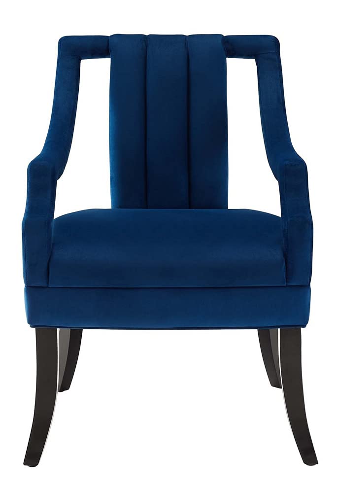 Modway Harken Channel Tufted Performance Velvet Accent Living Room Armchair In Navy