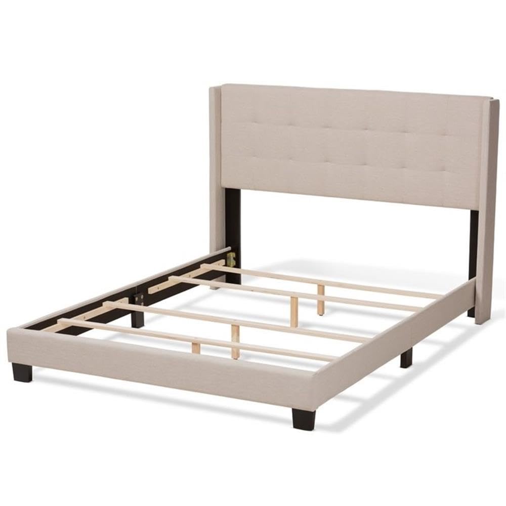 Baxton Studio Lisette Modern and Contemporary Beige Fabric Upholstered Full Size Bed