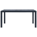vidaXL Anthracite Patio Table with Rattan Look Design | Durable & Weather Resistant | Lightweight Outdoor Dining Table for Garden, Patio or Campsite - Dimensions 59"x35.4"x28.3".