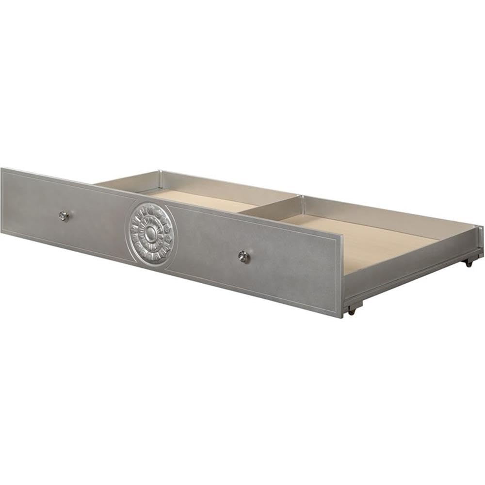 Acme Varian Composite Wood Twin Size Roll-Out Trundle in Silver