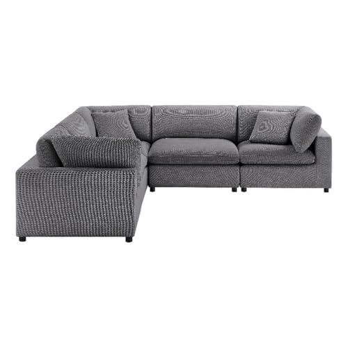 Comfort Pointe Casella Modular Charcoal Fabric 5-Piece Sectional