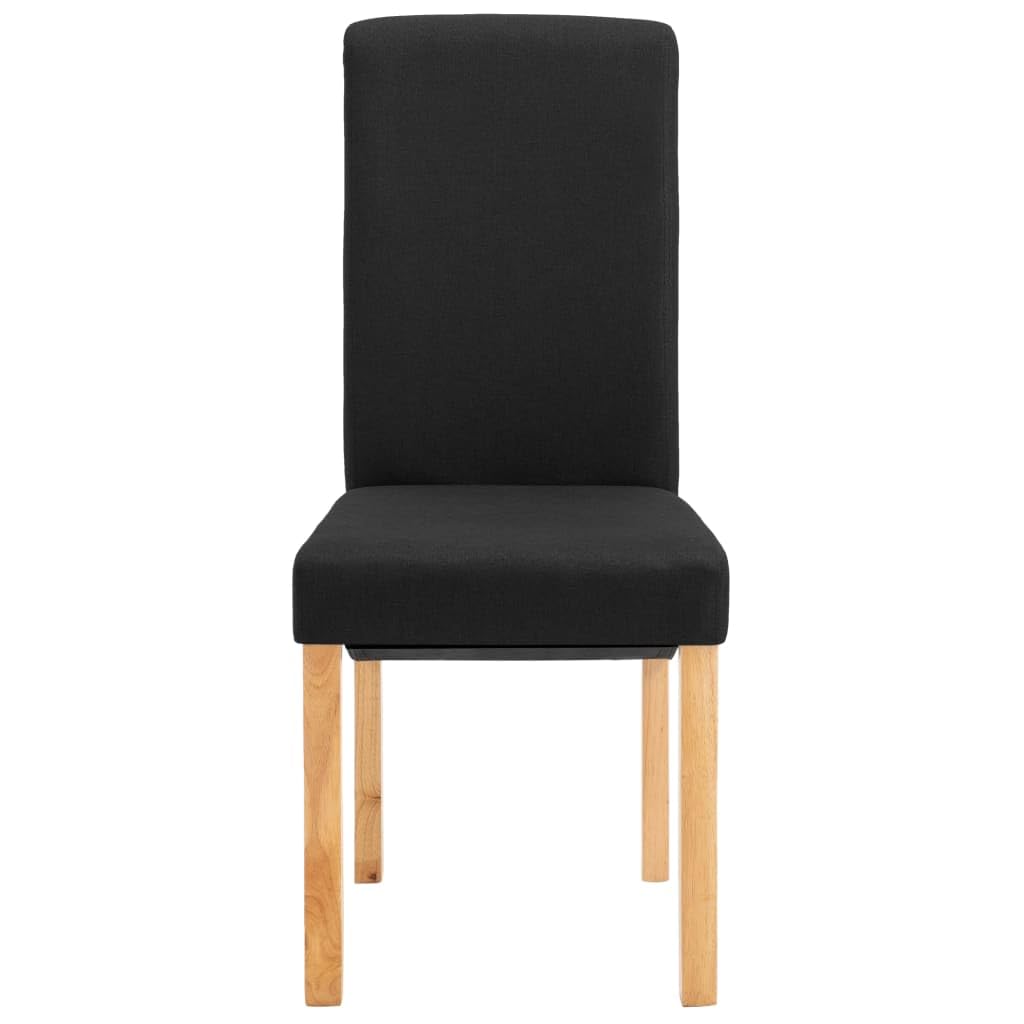 vidaXL Dining Chairs 4 Pcs, Side Chair with Wood Frame, Upholstered Fabric Accent Chair for Home Kitchen Living Room, Black Fabric