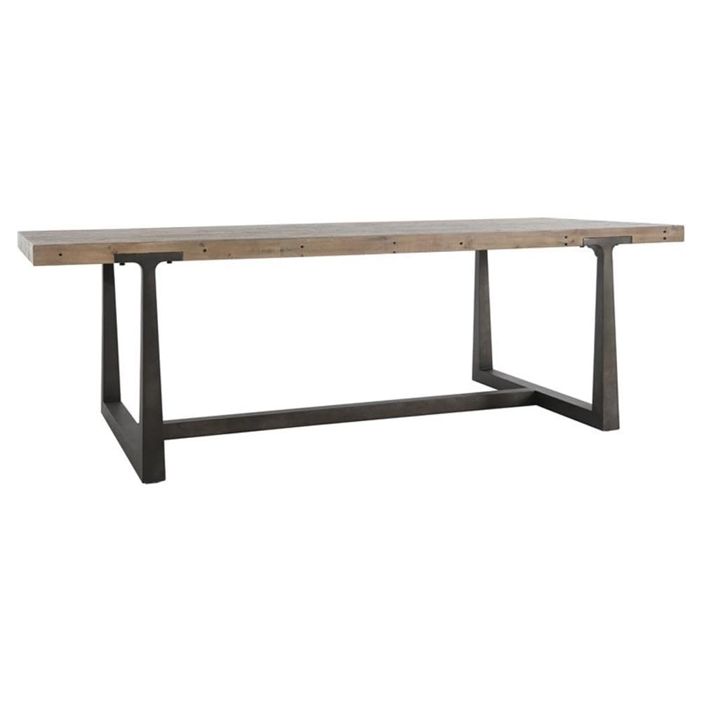 Kosas Home Trident 94&Quot; Reclaimed Pine Wood And Iron Dining Table In Brown