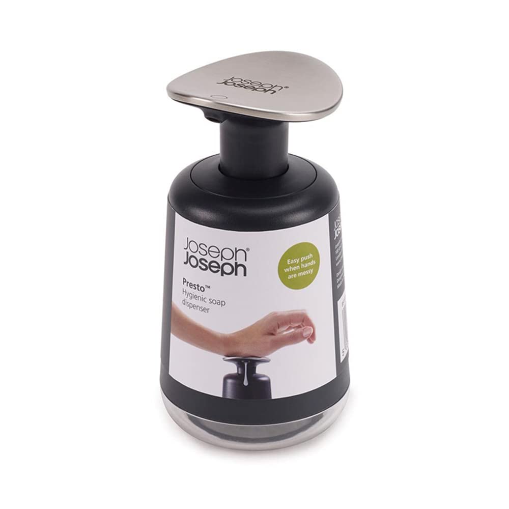 Joseph Joseph Presto Hygienic Easy-Push Soap Dispenser with Wide Pump, One-size, Gray