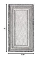 Safavieh Courtyard Collection Accent Rug - 2'3' X 4', Light Grey & Black, Non-Shedding & Easy Care, Indoor/Outdoor & Washable-Ideal For Patio, Backyard, Mudroom (Cy8475-37612)