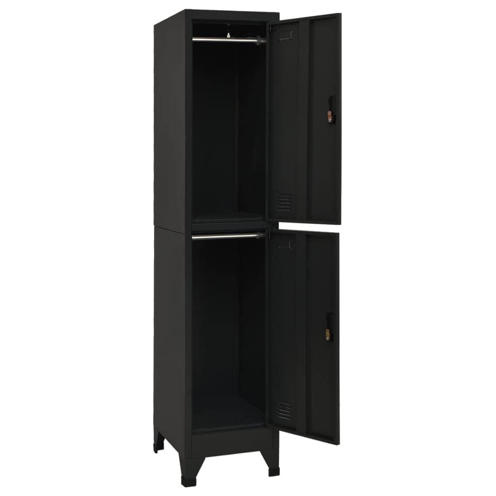Vidaxl Locker Cabinet Black 15''X17.7''X70.9'' Steel