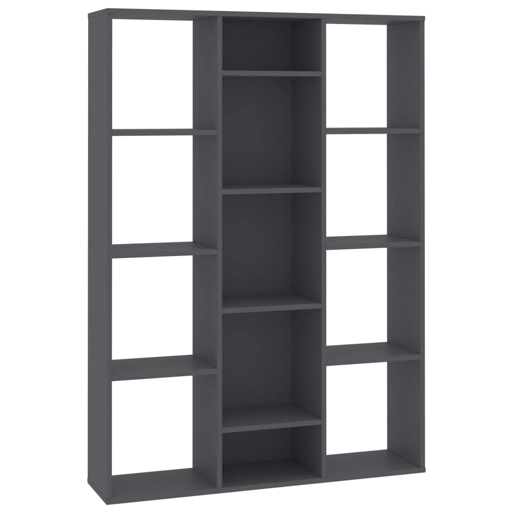 Vidaxl Book Cabinet, Bookcase For Living Room, Display Bookshelf Storage Organizer, Modern Scandinavian Style, Gray Engineered Wood