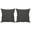 vidaXL Dark Gray Square Throw Pillows - Set of 2 with PP Cotton Inserts, Microfiber, Ideal for Sofa/Bed/Armchair