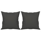 vidaXL Dark Gray Square Throw Pillows - Set of 2 with PP Cotton Inserts, Microfiber, Ideal for Sofa/Bed/Armchair