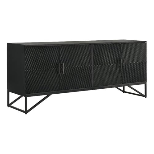 Coaster Riddell 4-Door Contemporary Wood Accent Cabinet In Matte Black