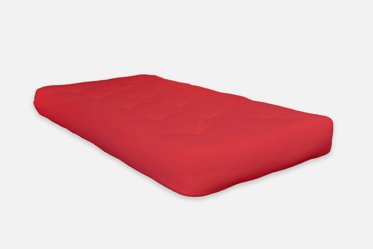 HomeRoots Polyester 4' Red CertiPUR Single Foam Futon Queen Mattress