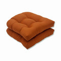 Pillow Perfect Monti Chino Solid Indoor/Outdoor Wicker Patio Seat Cushion Reversible, Weather And Fade Resistant, Round Corner -