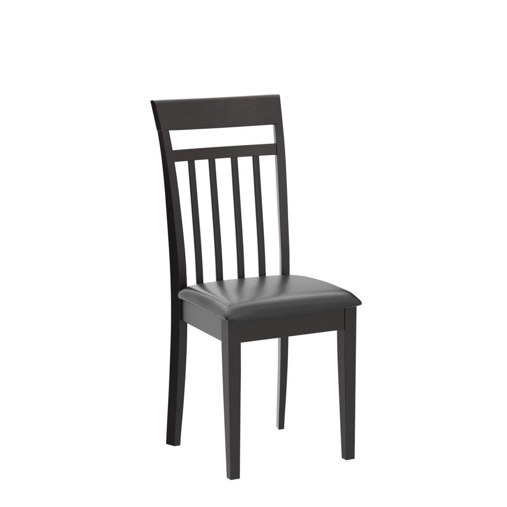 East West Furniture Capri Kitchen Dining Faux Leather Upholstered Wooden Chairs, Set of 2, Cappuccino