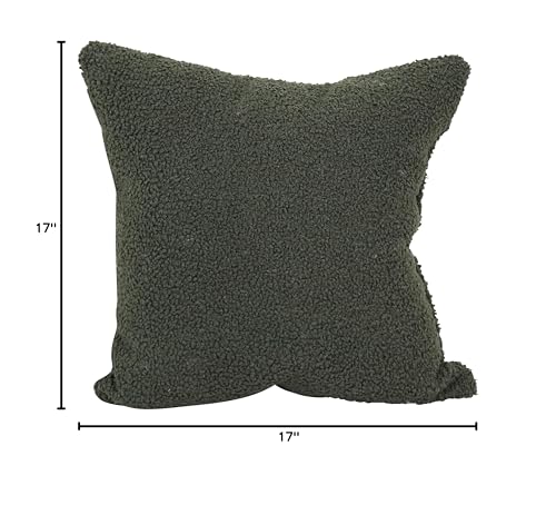 Blazing Needles Square Faux Fur Throw Pillows, 17&quot;, Turell Army 4 Count