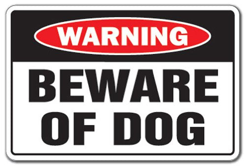 BEWARE OF DOG Warning Sign dog pet parking pit bull signs security guard dog | Indoor/Outdoor | 14'' Tall Plastic Sign