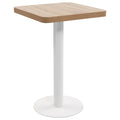 vidaXL Light Brown Bistro Table - Scandinavian Style Square MDF Dining Table with Steel Legs - 19.7"x19.7"