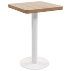 vidaXL Light Brown Bistro Table - Scandinavian Style Square MDF Dining Table with Steel Legs - 19.7"x19.7"