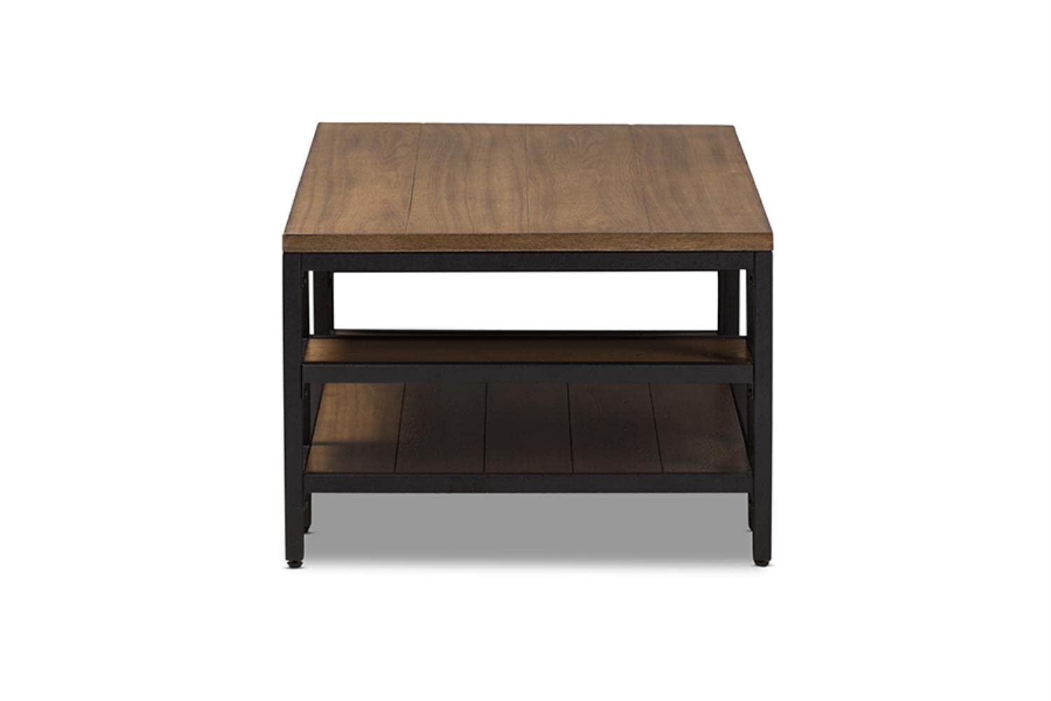 Baxton Studio Caribou Storage Coffee Table In Oak Brown And Black