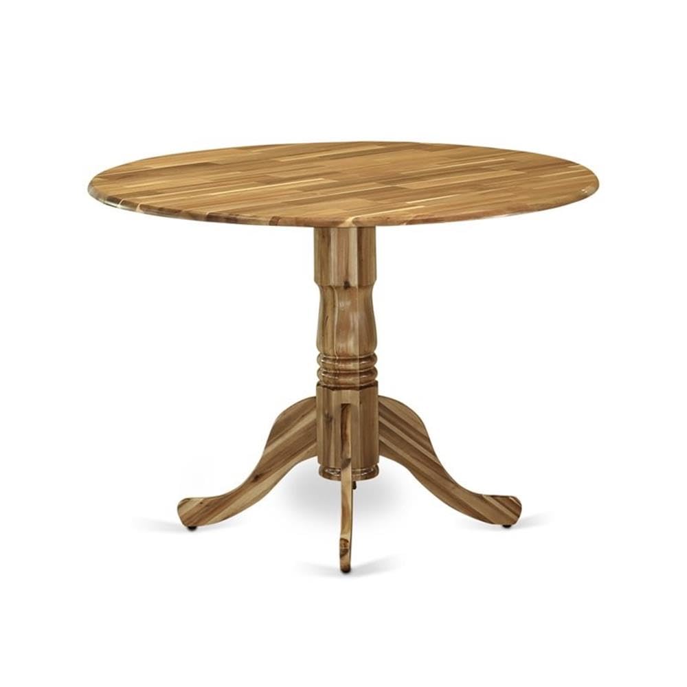 East West Furniture Dlt-Ana-Tp Dublin Modern Dining Table - A Round Kitchen Table Top With Dropleaf & Pedestal Base, 42X42 Inch, Natural