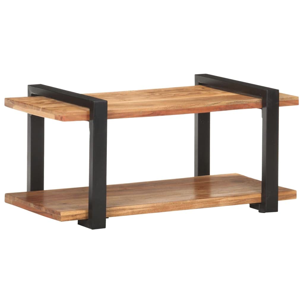 vidaXL Solid Acacia Wood TV Stand with Industrial Style - Multifunctional for Living Room, Compact Size, Unique Grain Finish, Stable & Durable, Bottom Shelf for Additional Storage