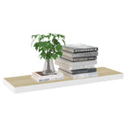 vidaXL Floating Wall Shelves – Modern Design, Invisible Mounting System, Oak & White, Honeycomb MDF Material, 31.5"x9.3"x1.5" – Set of 4
