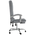 vidaXL Office Chair - Adjustable Reclining Function, Massage Point, Light Gray Fabric, 360-Degree Swivel & Rolling Castors, Sturdy Construction