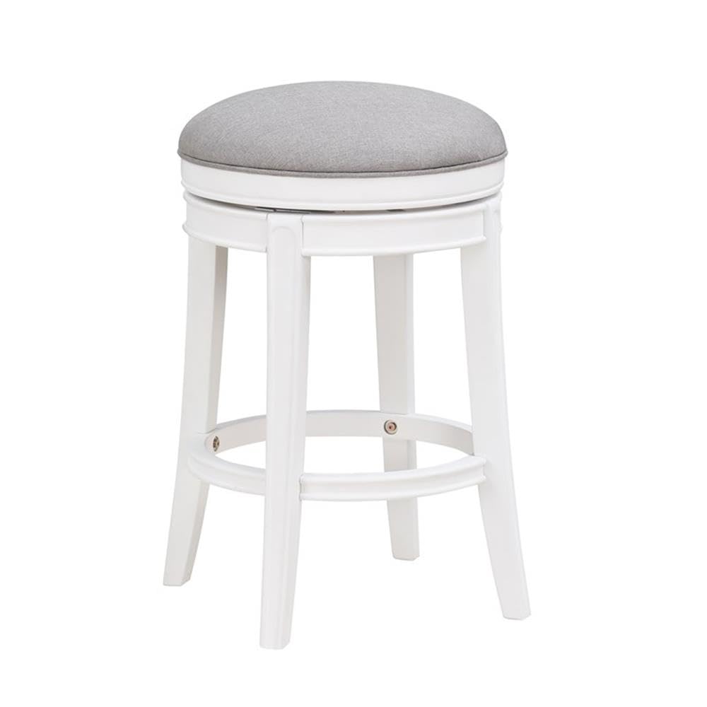 Comfort Pointe Laguna 26-Inch Farmhouse White Wood Swivel Counter Stool