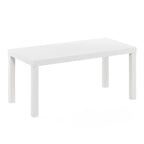Furinno Classic Simple Coffee Table for Living Room, 38.98 (W) x 17.52 (H) x 18.9 (D) Inches, White