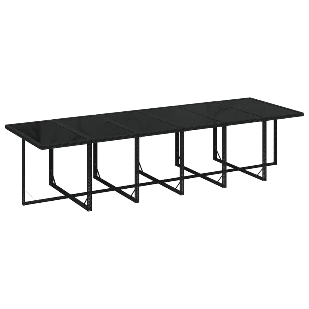 vidaXL Patio Dining Set 17 Piece with Cushions Garden Outdoor Terrace Balcony Dining Dinner Table and Chair Seat Seating Furniture Poly Rattan Black