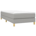 vidaXL Fabric Single Box Spring Bed Frame - Twin XL, 39.4"x79.9" - Durable & Stylish Light Gray Bedroom Furniture - Comfortable, Easy Assemble